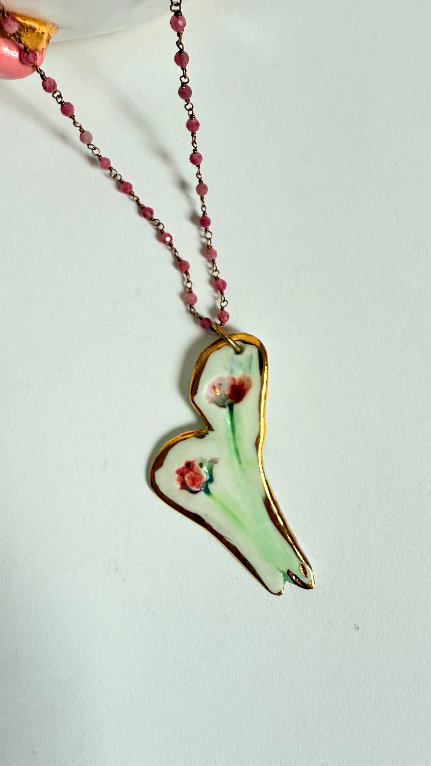 Leafling Porcelain Pendant