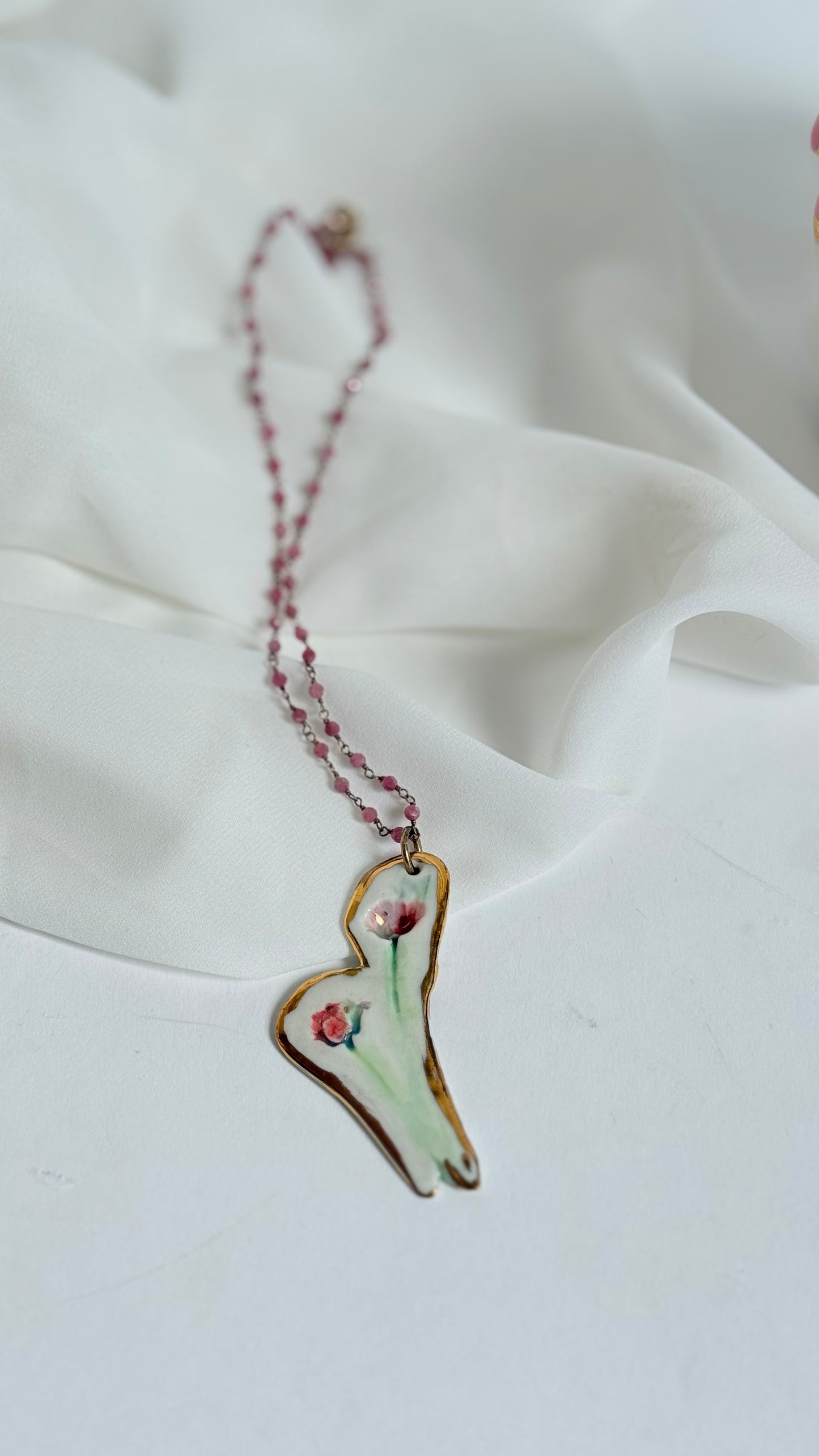 Leafling Porcelain Pendant