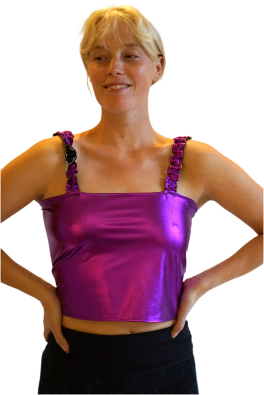 Crop Top in Metallic Violet