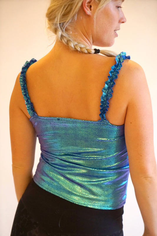 Crop Top in Shimmery Blue