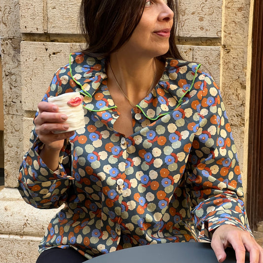 Shirt with Modern Floral Print
