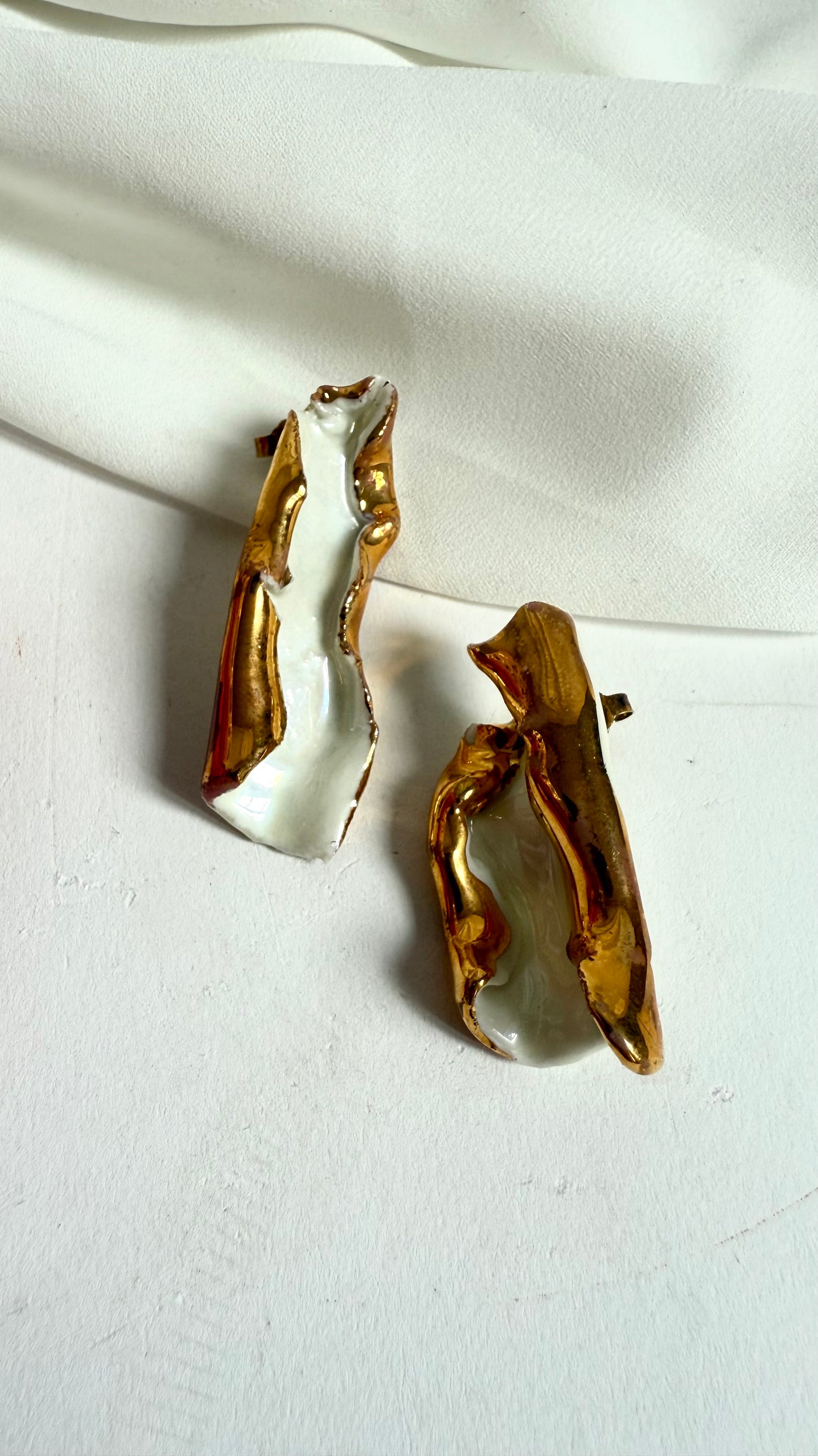 Leaflet Porcelain Earrings