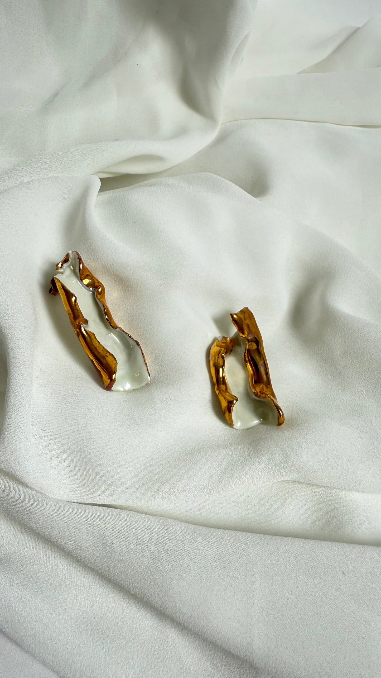 Leaflet Porcelain Earrings